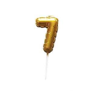 Dortová svíčka BALÓNEK 7 3,7X5,9CM 268657 ZLATÁ