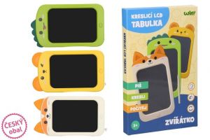 Tabulka kreslící LCL zvířátko plast 27cm na baterie 3 druhy v krabici 19x28,5cm