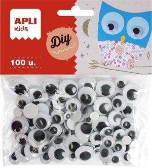 Samolepící oči, kulaté, černo-bílé, APLI "Creative"