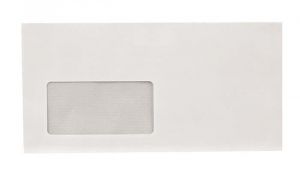 Obálka, LA4 "DL", samolepicí, s krycí páskou,110 x 220 mm,s okénkem vlevo,VICTORIA,1000ks