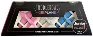 TODDLEROAD 2157 HANGÁR MARBLE - 3 ergonomická letadla s funkční krabicí
