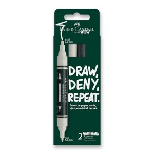 Akrylový popisovač Faber-Castell Multimark Black&White - 2 ks