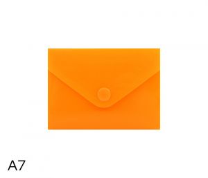 Obal spisový s klopou a drukem A7 neon LUMA, oranžový