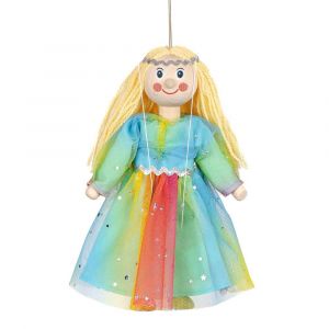 Víla duhová 20 cm, dřevěná loutka